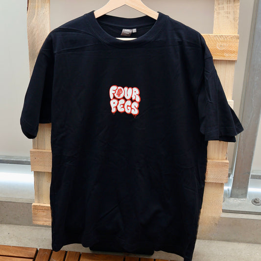Fourpegsbmx Graffiti Logo T-Shirt Black/Red/White