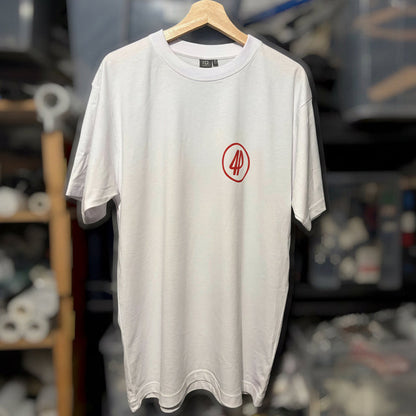 Fourpegsbmx Double Logo Graffiti T-Shirt White/Dark Red