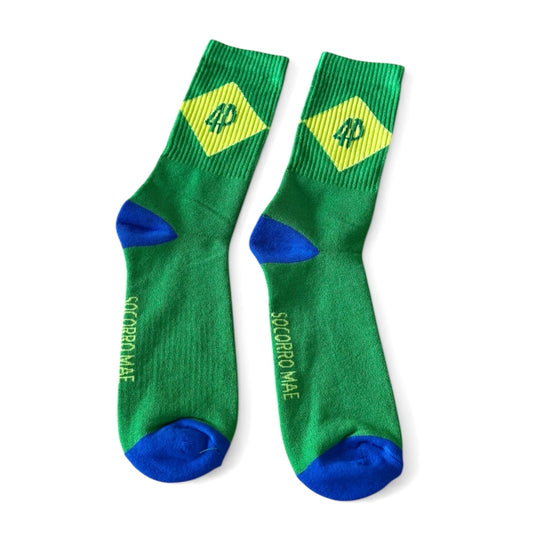 Fourpegsbmx Socorro Mae Socks Green/Yellow/Blue
