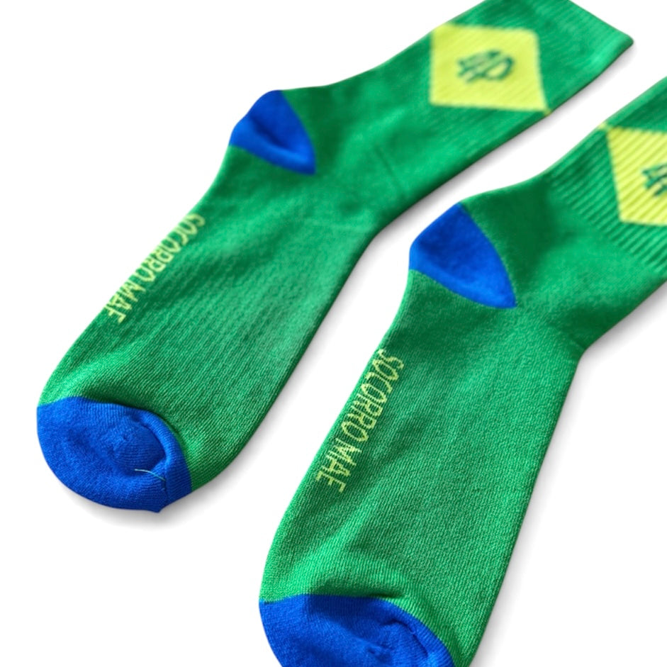 Fourpegsbmx Socorro Mae Socks Green/Yellow/Blue